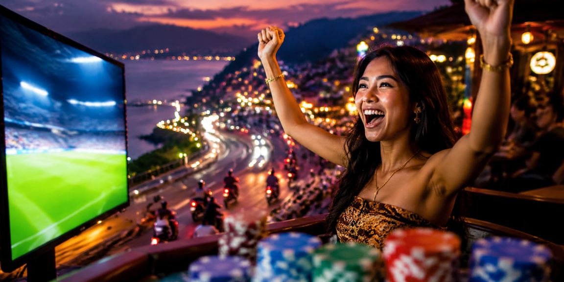 Suasana platform casino online siagus88 dengan tampilan neon penuh cahaya