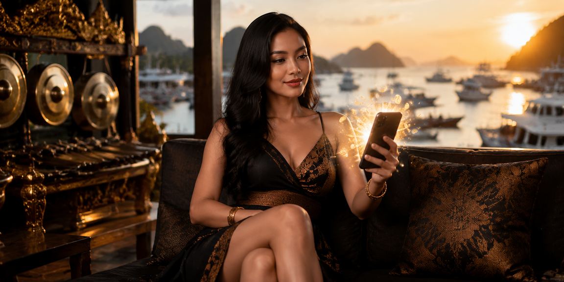 Model menggunakan ponsel untuk mengakses casino online Indonesia dengan aman