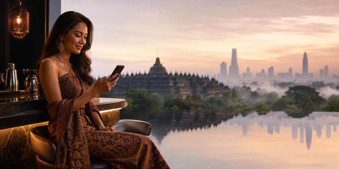 Model menggunakan perangkat mobile untuk akses casino online di Indonesia